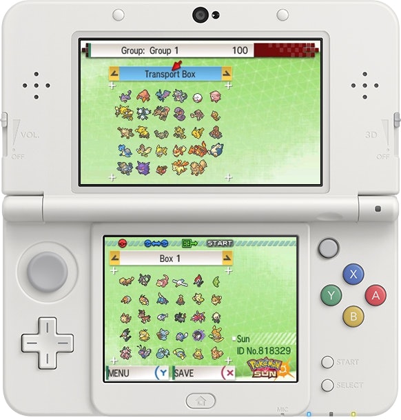 การใช้ Pokémon Bank เมื่อเล่นบนเครื่อง Nintendo 3DS