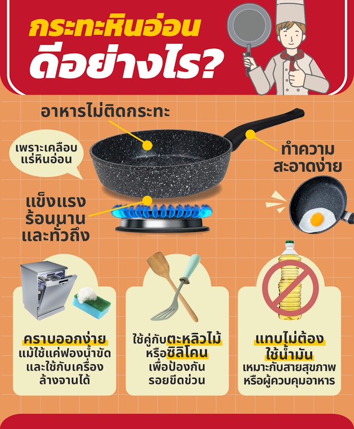 กระทะหินอ่อนมีข้อดี-ข้อเสียอย่างไร