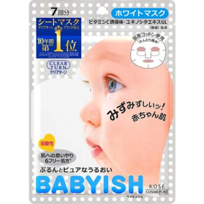 KOSE CLEAR TURN Babyish White Mask (7 pcs) Translation missing: th.activerecord.decorators.item_part_image/alt
