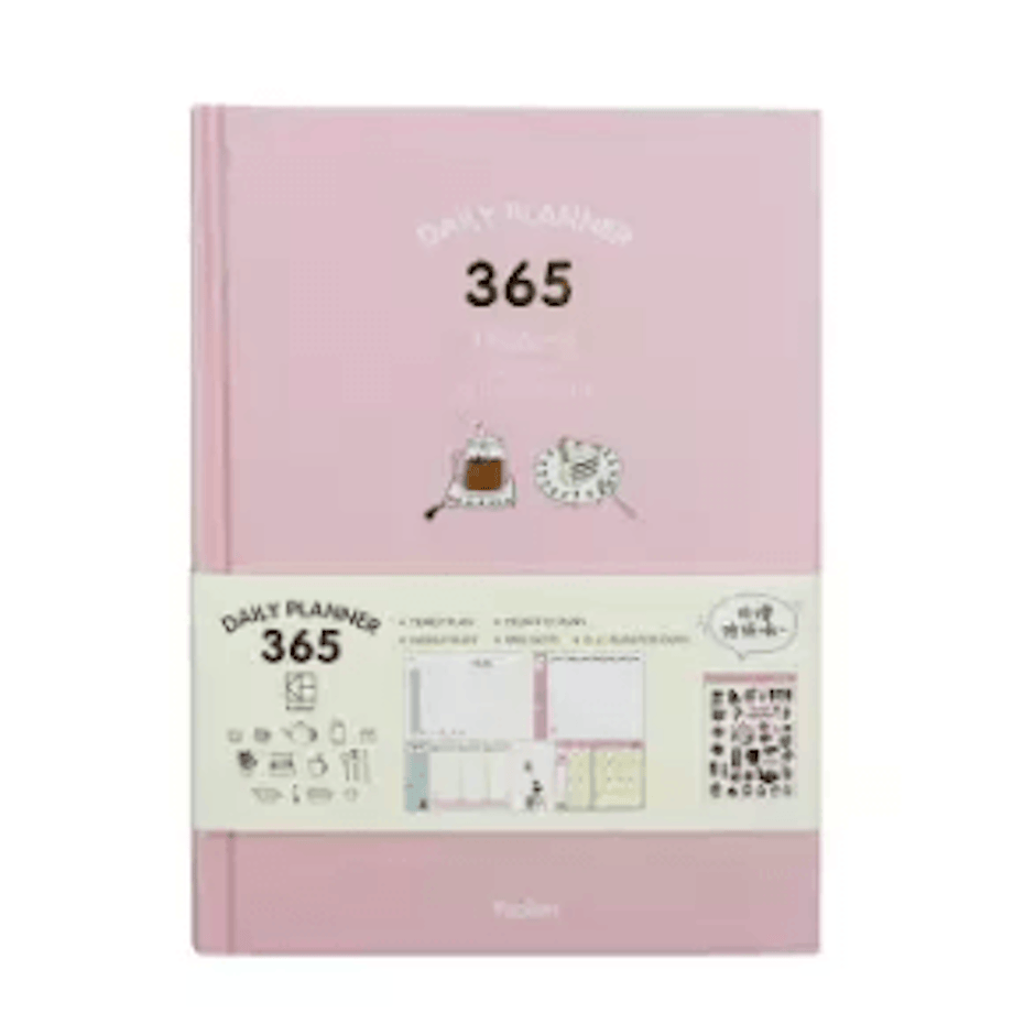 365 Daily Planner Agenda Scheduler Planning Papers Diary Hard Cover (Pink) Translation missing: th.activerecord.decorators.item_part_image/alt