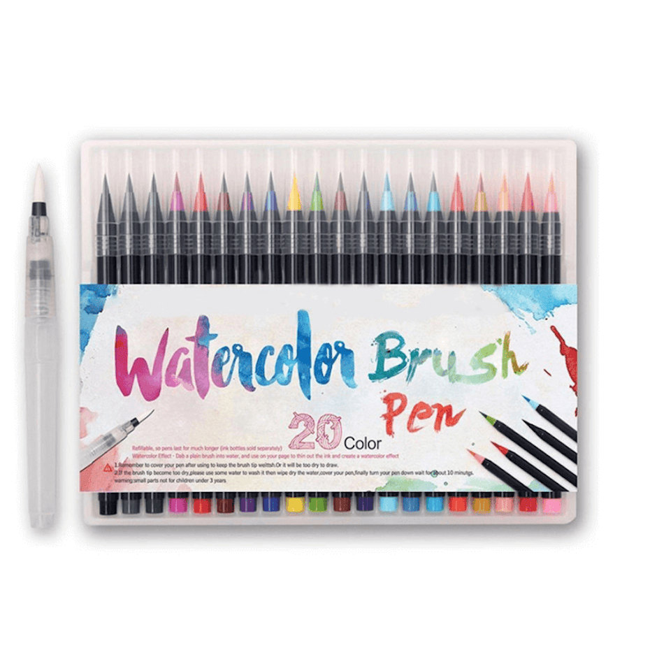 Ishowmall 20 Color Premium Painting Soft Watercolor Brush Pen Set Sketch Markers Translation missing: th.activerecord.decorators.item_part_image/alt
