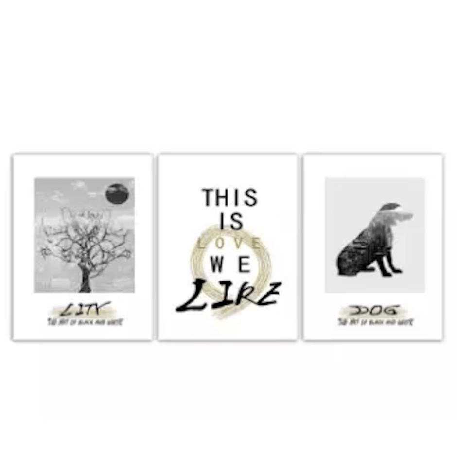 Unbrand Nordic Minimalist Black White Poster Canvas Translation missing: th.activerecord.decorators.item_part_image/alt