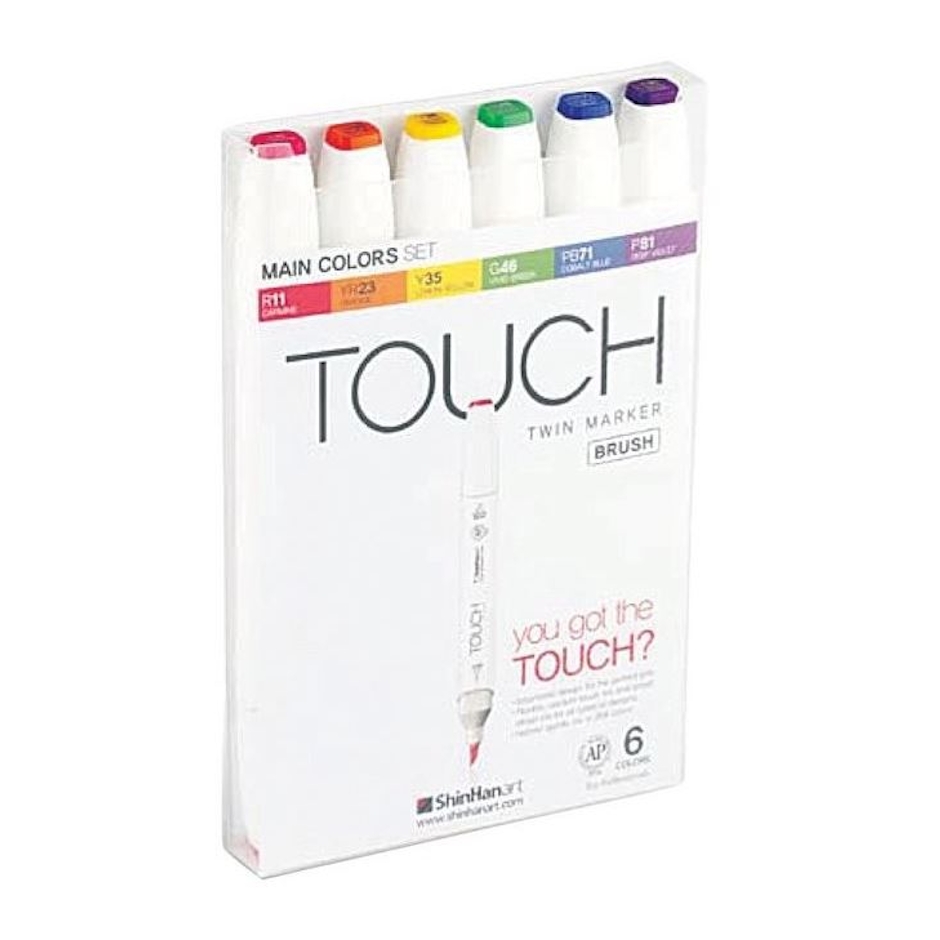 SHINHAN ART Touch Twin 6 Brush Marker Translation missing: th.activerecord.decorators.item_part_image/alt