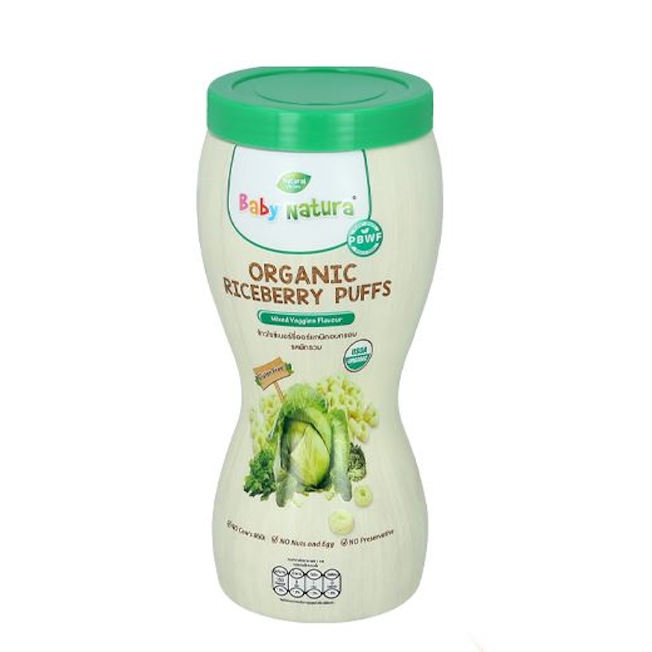 Baby Natura ข้าวไรซ์เบอร์รี่ออร์แกนิคอบกรอบรสผักรวม Translation missing: th.activerecord.decorators.item_part_image/alt