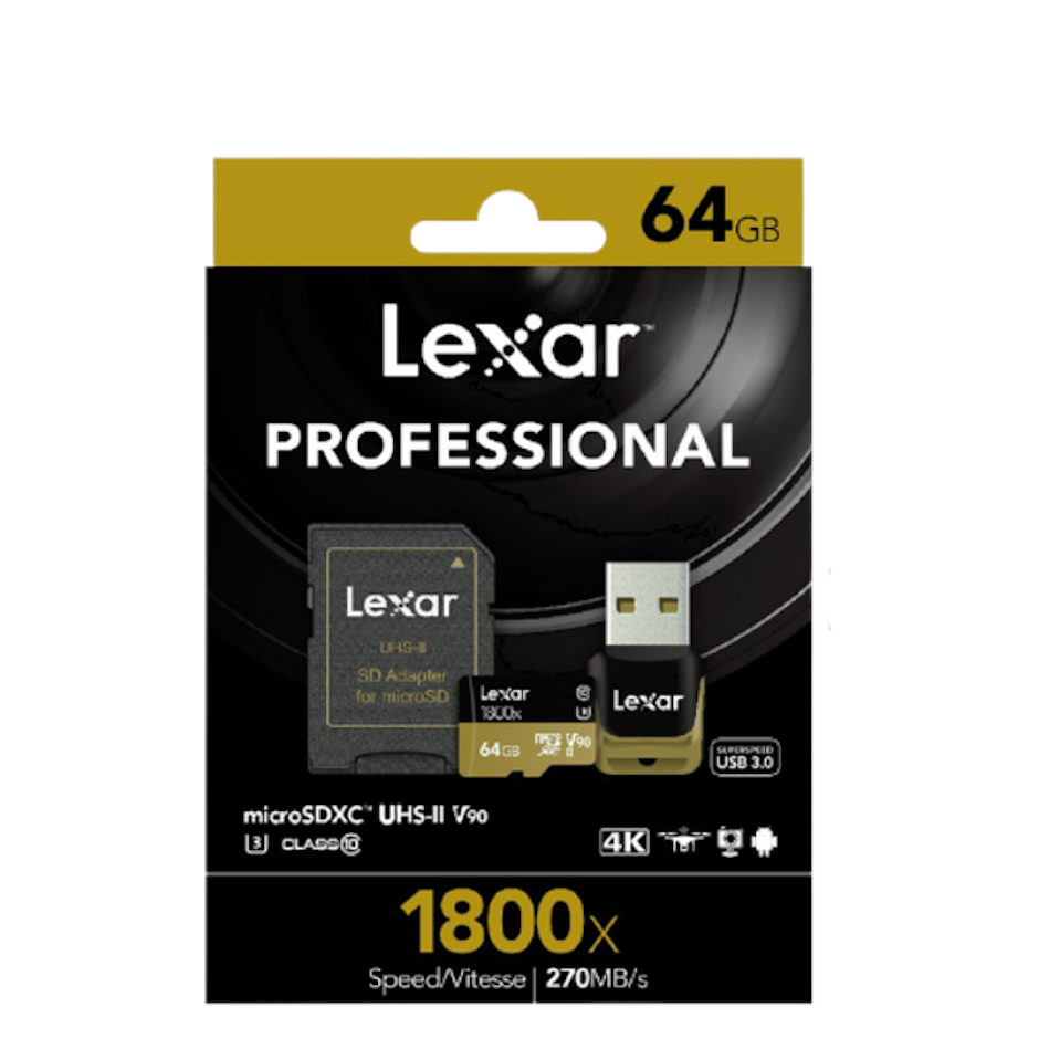 Lexar MicroSD Card 64GB Micro SDXC Professional 1800x Translation missing: th.activerecord.decorators.item_part_image/alt