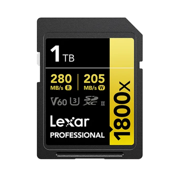 Lexar Professional 1800x SDXC™ UHS-II Card GOLD Series Translation missing: th.activerecord.decorators.item_part_image/alt