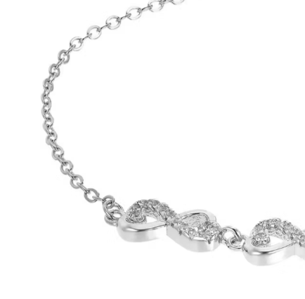 925 Sterling Silver Zirconia Synth Infinity 3