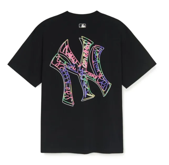 Unisex Basic Colorful Mega Logo Oversized-Fit T-Shirt 2