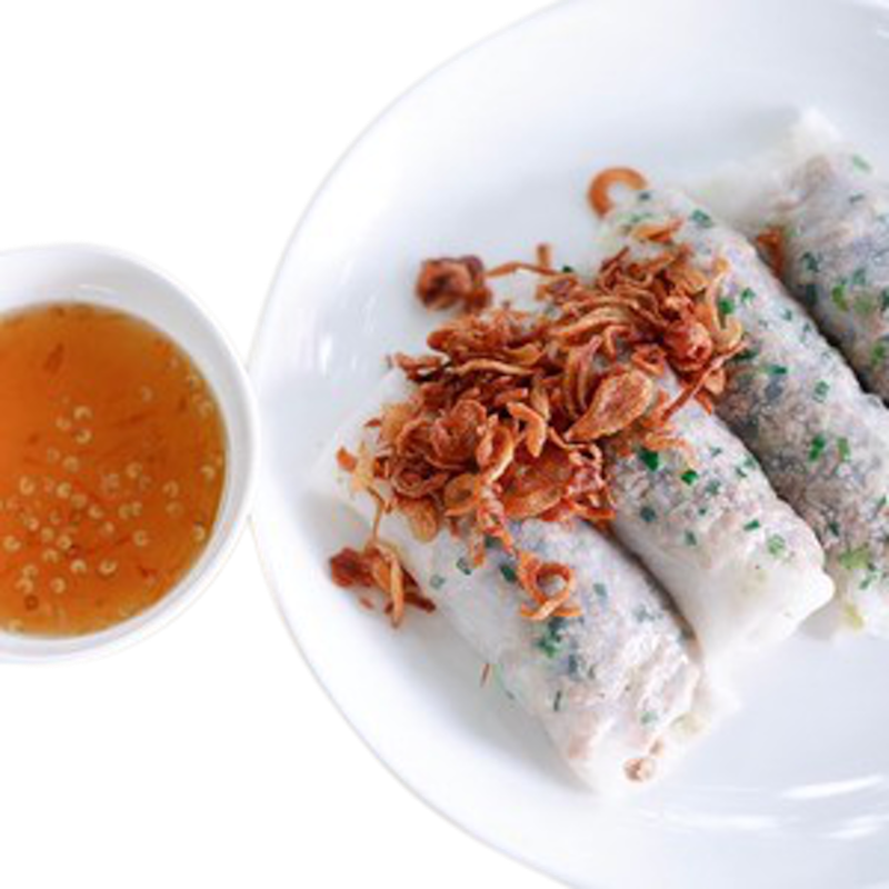 ข้าวเกรียบปากหม้อ แบบธรรมดาใส่หมูยอ 1
