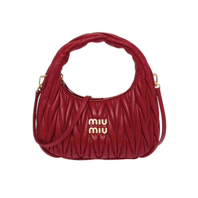 กระเป๋า รุ่น Miu Wander Matelassé Nappa Leather Mini Hobo Bag 6