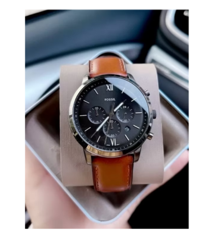 Neutra Black Dial Brown Leather Watch 3