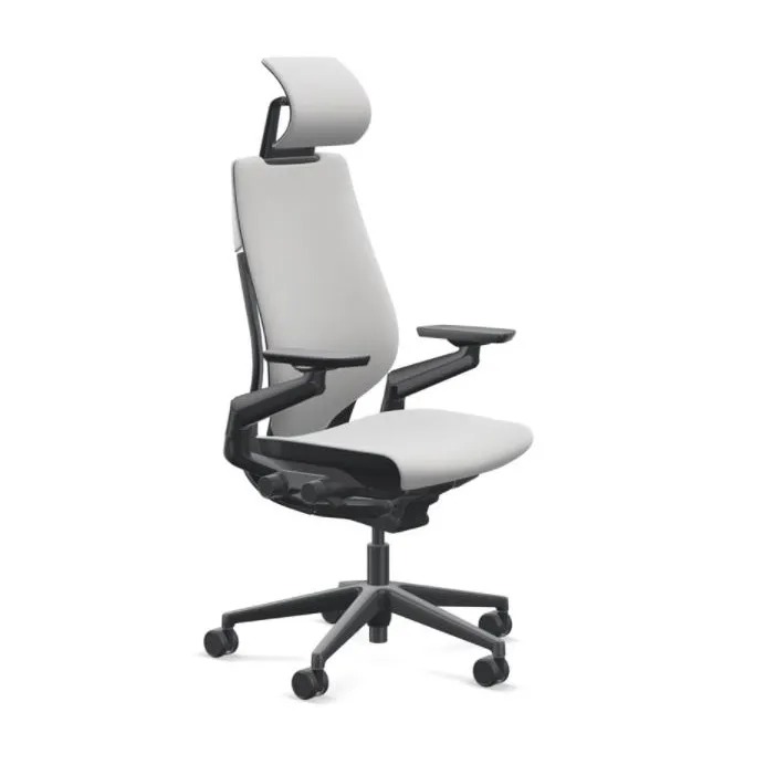  เก้าอี้ Steelcase ergonomic รุ่น Gesture โครงเงิน หุ้มผ้าสีเทาอ่อน 2