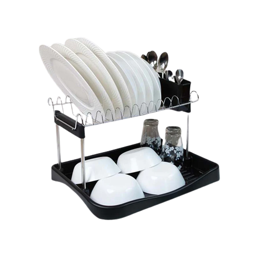 ที่คว่ำจาน 2 ชั้น Coated Steel Dish Rack with Plastic Tray 2 Layers 1
