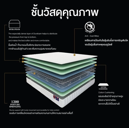 ที่นอนสปริง 6 ฟุต รุ่น Presia 3