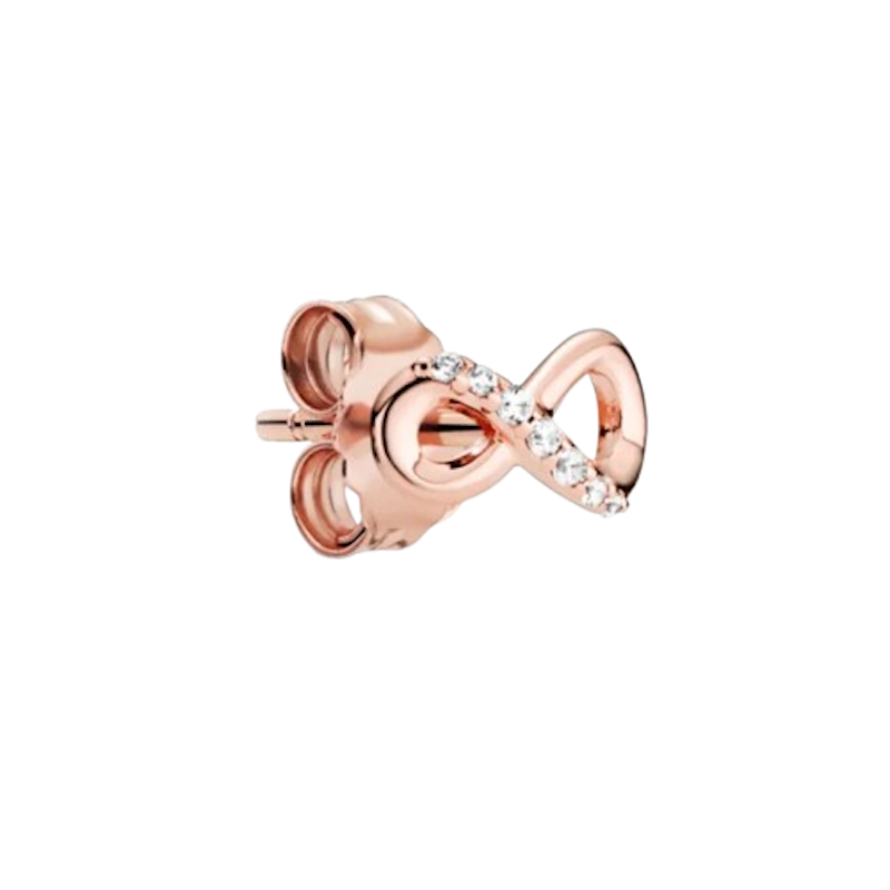 Infinity Rose Stud Earrings With Clear Cubic Zirconia 3