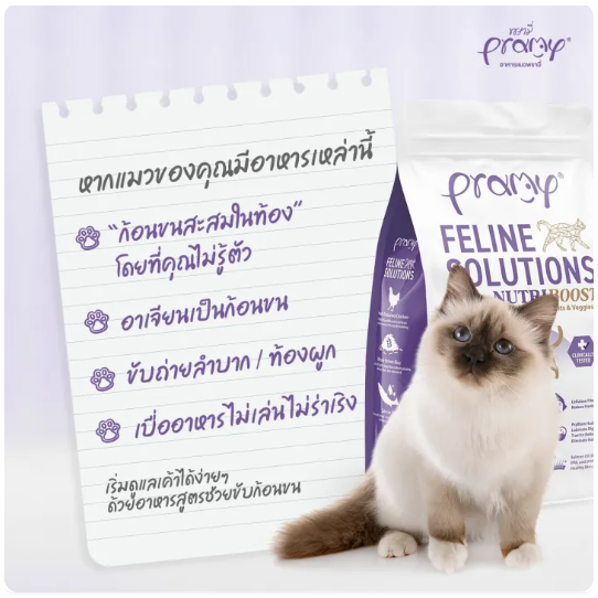 อาหารแมวสูตรเฉพาะทาง Feline Solutions Hairball Care 2