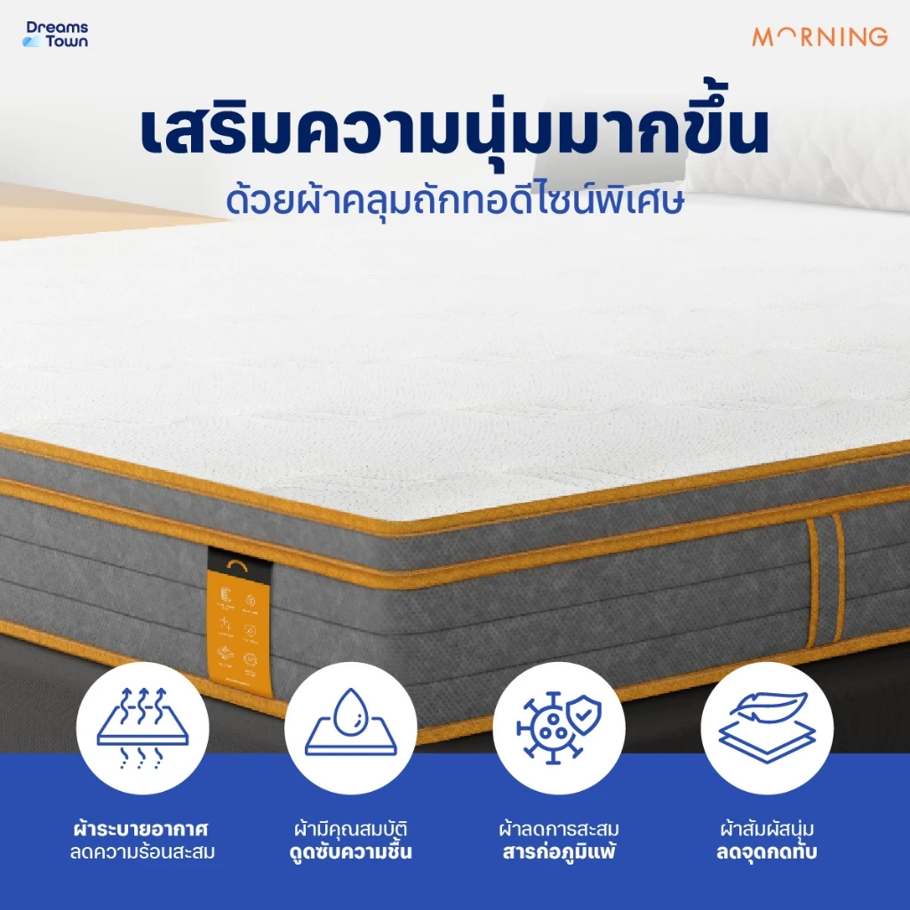 ที่นอนพ็อกเก็ตสปริงยางพาราไฮบริด 2 ชั้น รุ่น Latex Elite 5