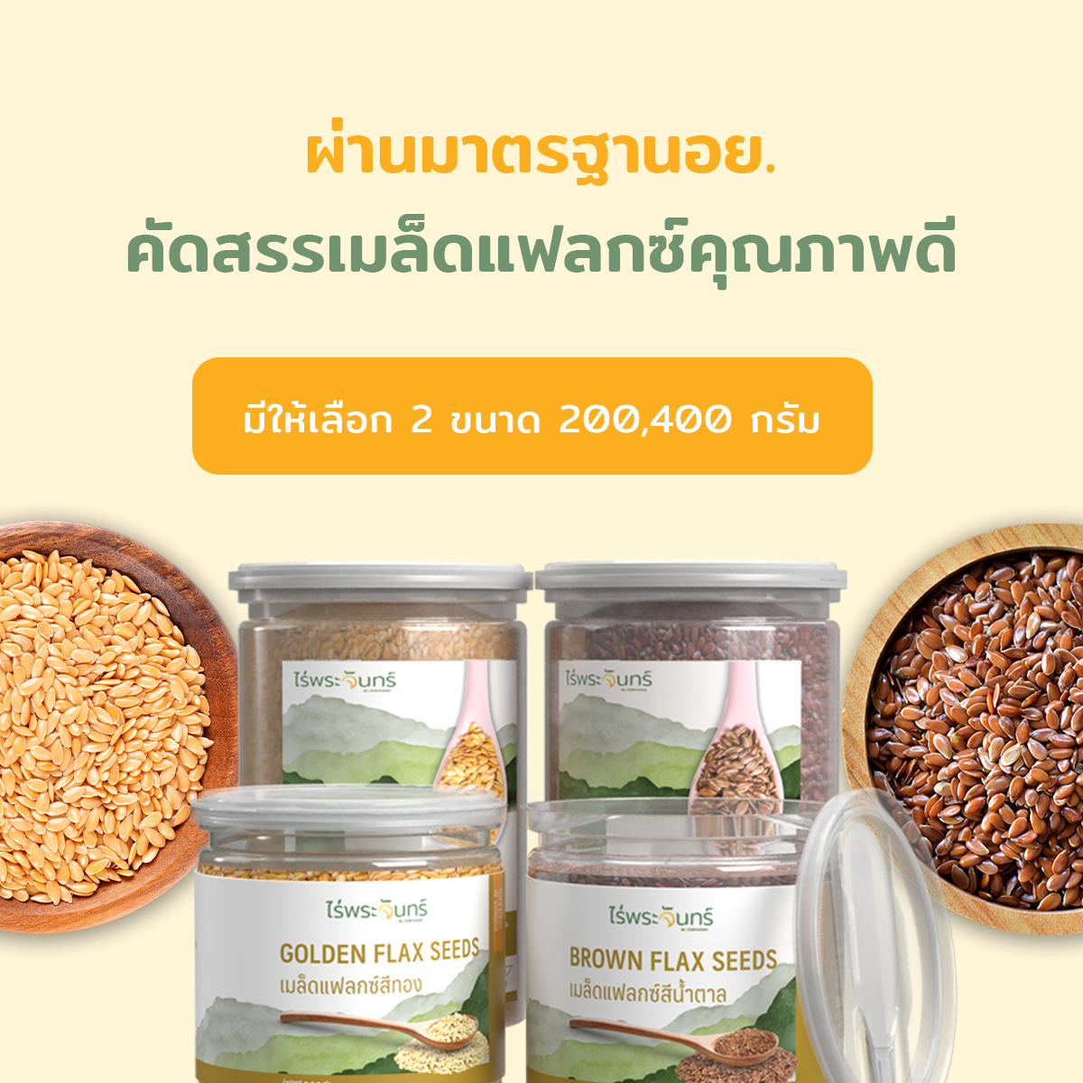 เมล็ดแฟลกซ์สีน้ำตาล  Brown Flax Seeds 3