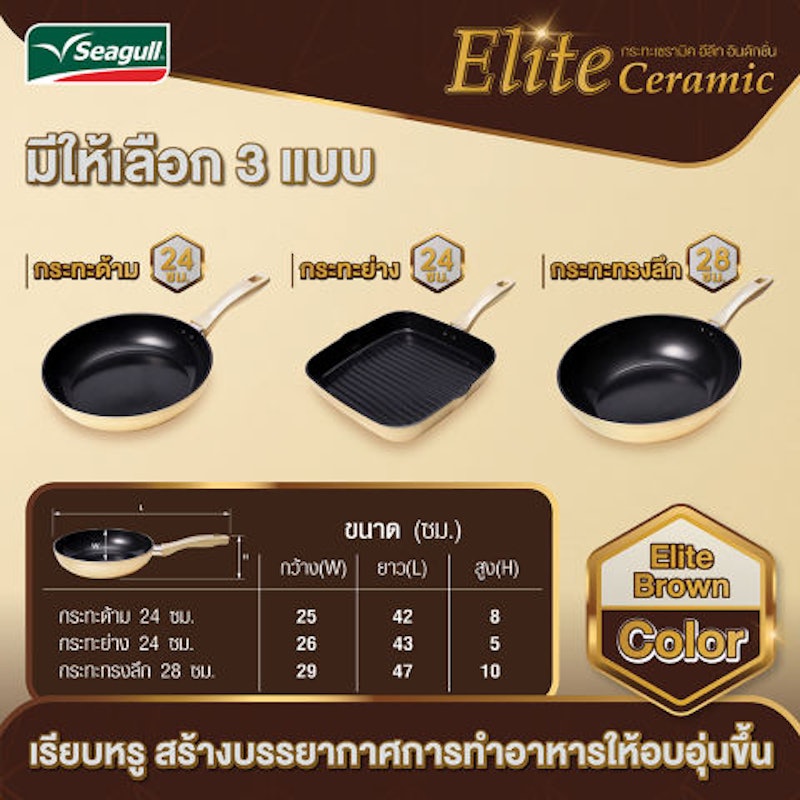 กระทะย่างเซรามิก อีลีท อินดักชั่น 3