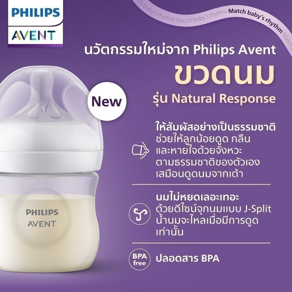 ขวดนมพร้อมจุกนมซิลิโคน รุ่น Natural 3