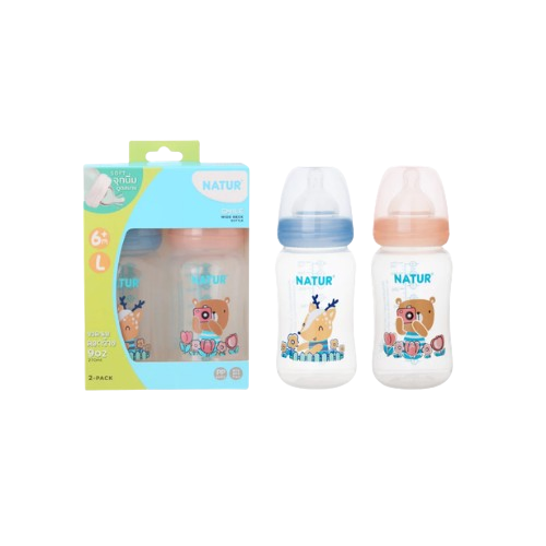 ขวดนมคอกว้าง น้ำเงิน-ส้มโอรส 9oz 3