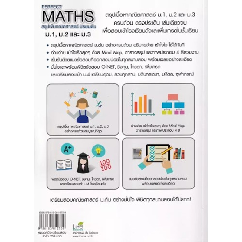 Perfect Maths สรุปเข้มคณิตศาสตร์ มัธยมต้น 2