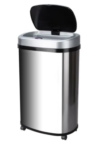 Automatic Sensor Bin Stainless Steel with Wheel 2