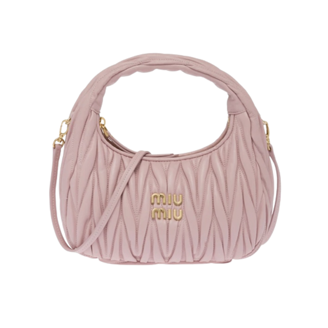 กระเป๋า รุ่น Miu Wander Matelassé Nappa Leather Mini Hobo Bag 4