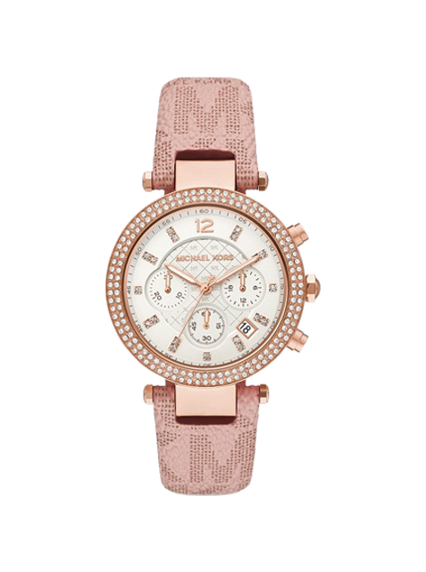 นาฬิกา Michael Kors สำหรับผู้หญิง รุ่น Oversized Parker Pavé Rose Gold-Tone and Logo Watch 1
