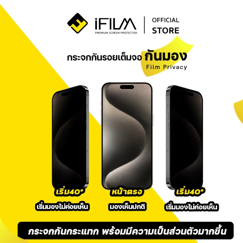 ฟิล์มกันมอง ไร้ขอบดำ For iPhone 2