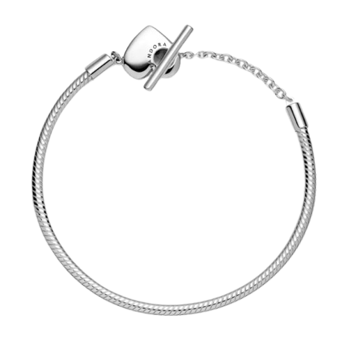 Moments Heart T-Bar Snake Chain Bracelet 3