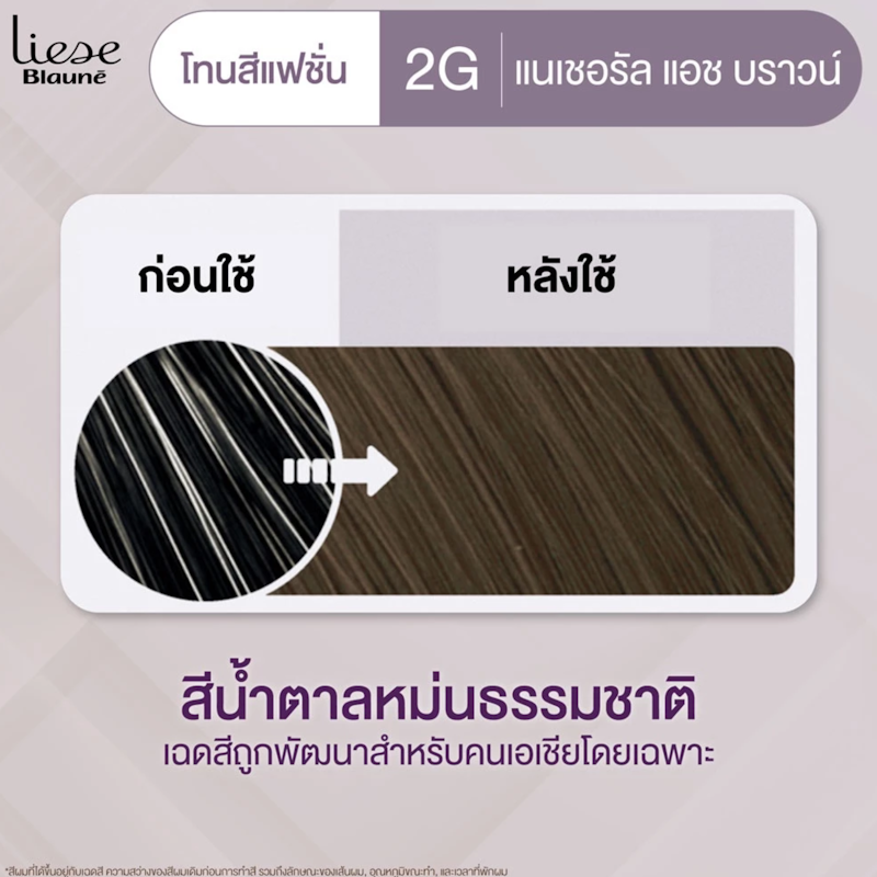 Blaune Creamy Foam Color สี Natural Ash Brown 2