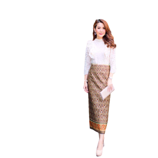 ชุดไทยประยุกต์ เสื้อลูกไม้ชุดไปงานบุญ 1