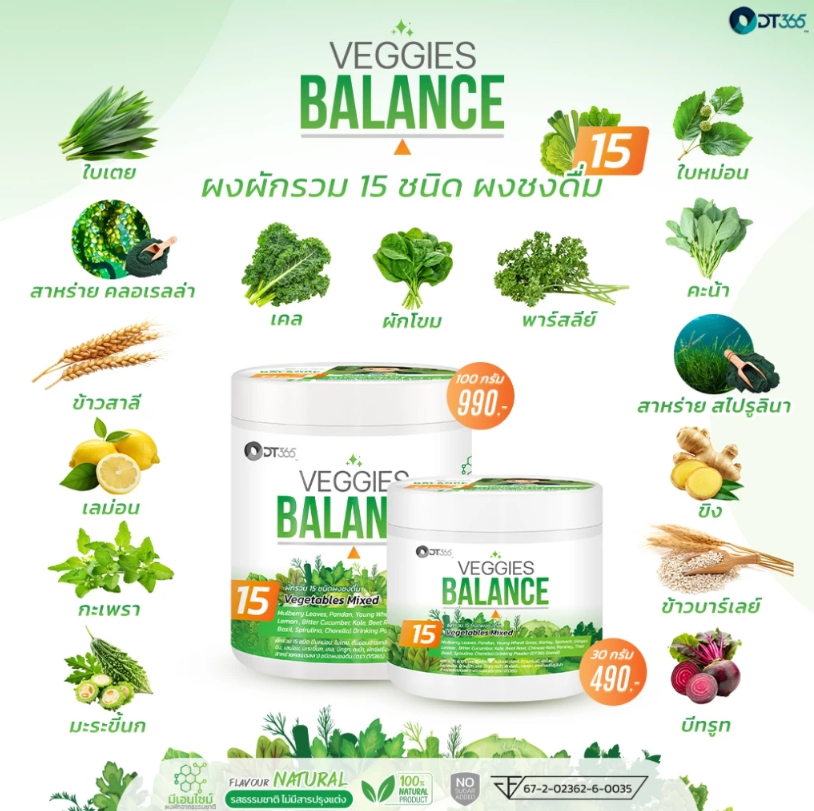 ผงผัก Veggies Balance 2