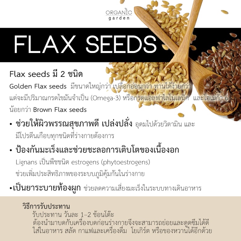 แฟลกซ์สีทองแบบบด Golden Flax Seeds 2