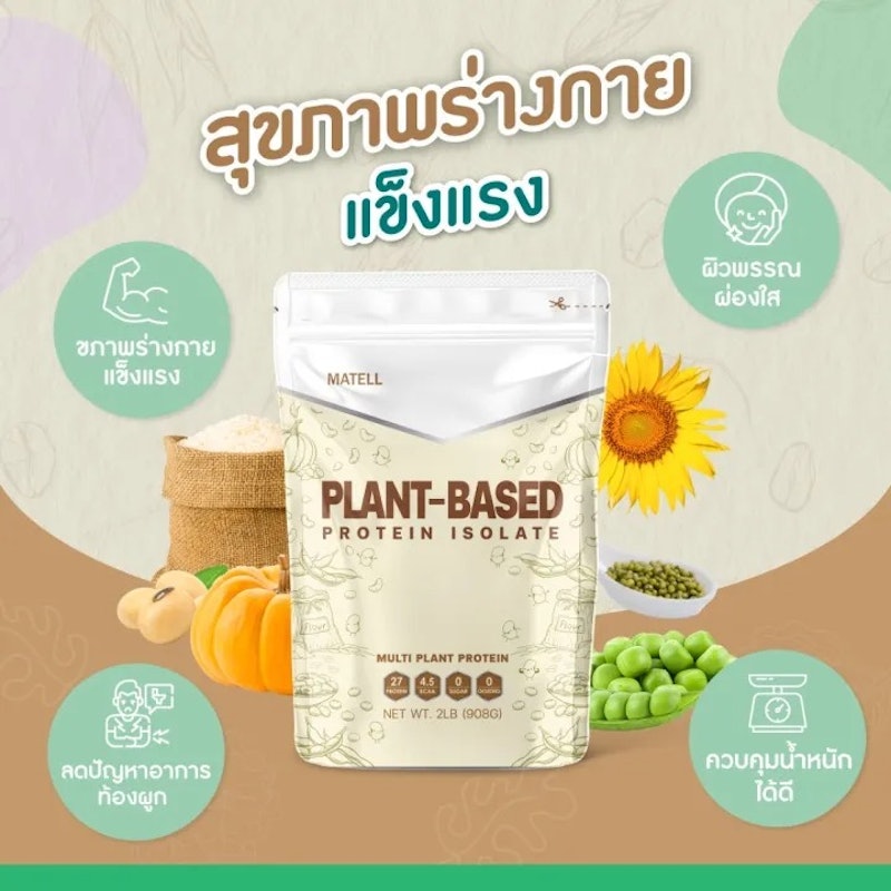 Plant-Based Protein Isolate Matcha โปรตีนพืช 3
