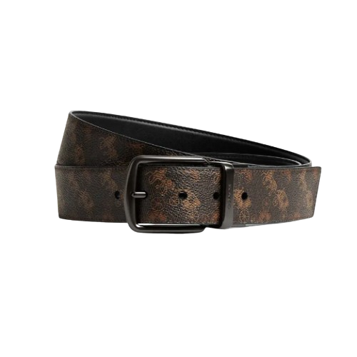 เข็มขัดผู้ชาย Harness Buckle Cut-To-Size Reversible Belt With Horse And Carriage Print 1