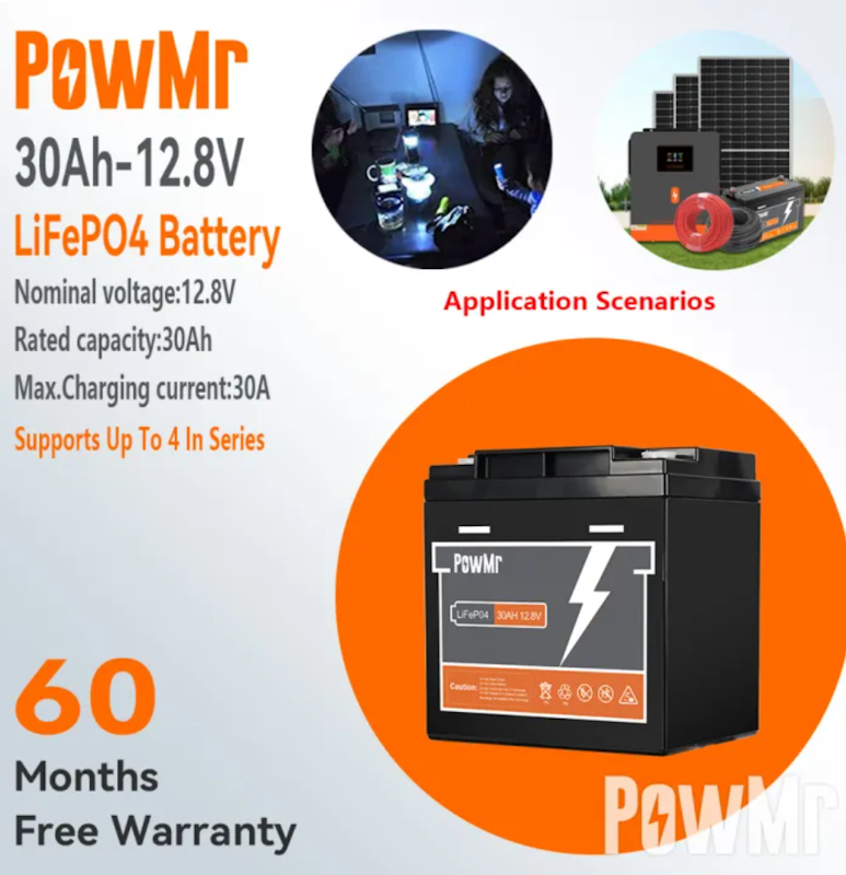 แบตเตอรี่ลิเธียม 12.8V 30Ah LiFePO4 2