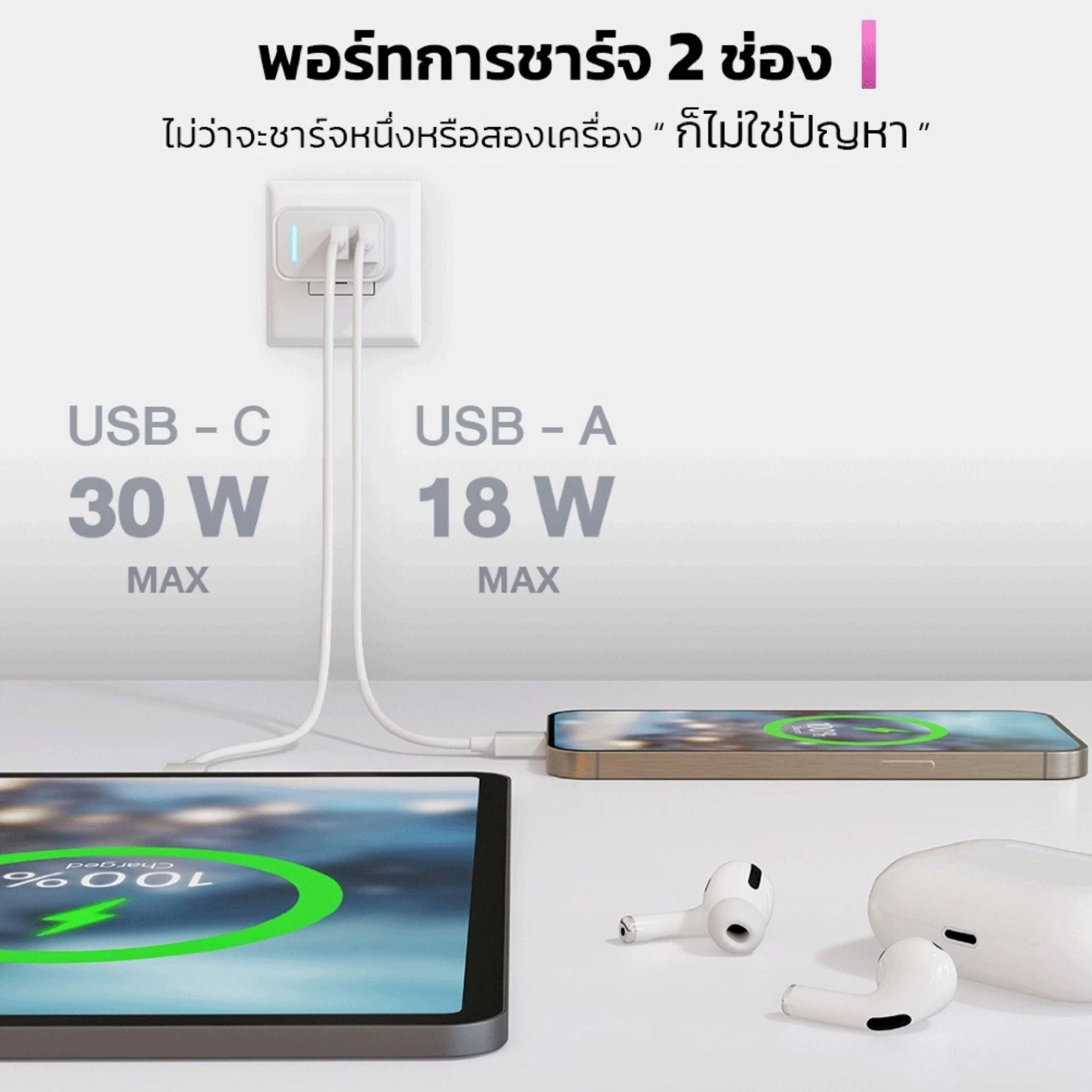 หัวชาร์จ PD 30W GaN A4X 2
