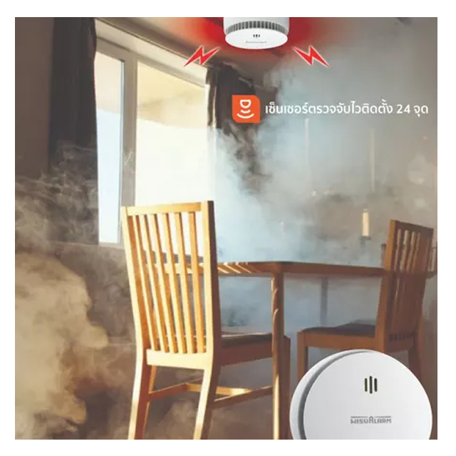 เครื่องตรวจจับควัน Wisualarm Smoke Alarm 3