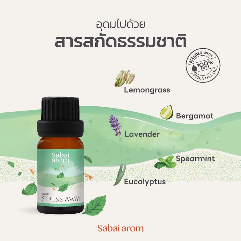 น้ำมันหอมระเหย NO.6 Stress Away Essential Oil Blend 2