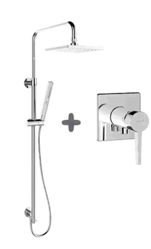 Square showerhead angular shower column รุ่น K-76633T-B-CP-EX 2