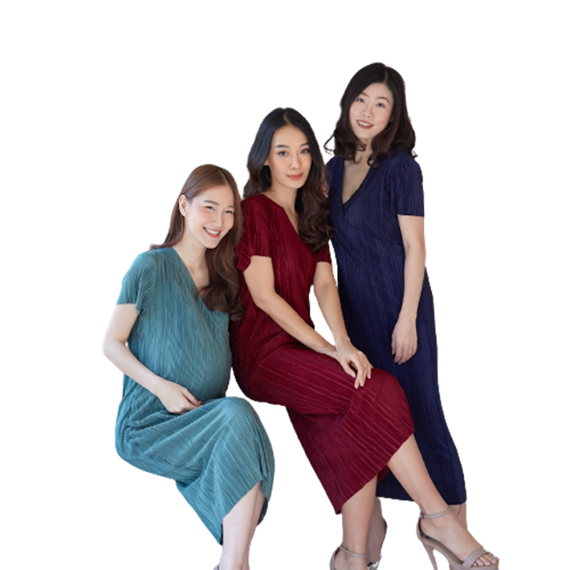 ชุดคลุมท้อง รุ่น M10 Pleat dress 1
