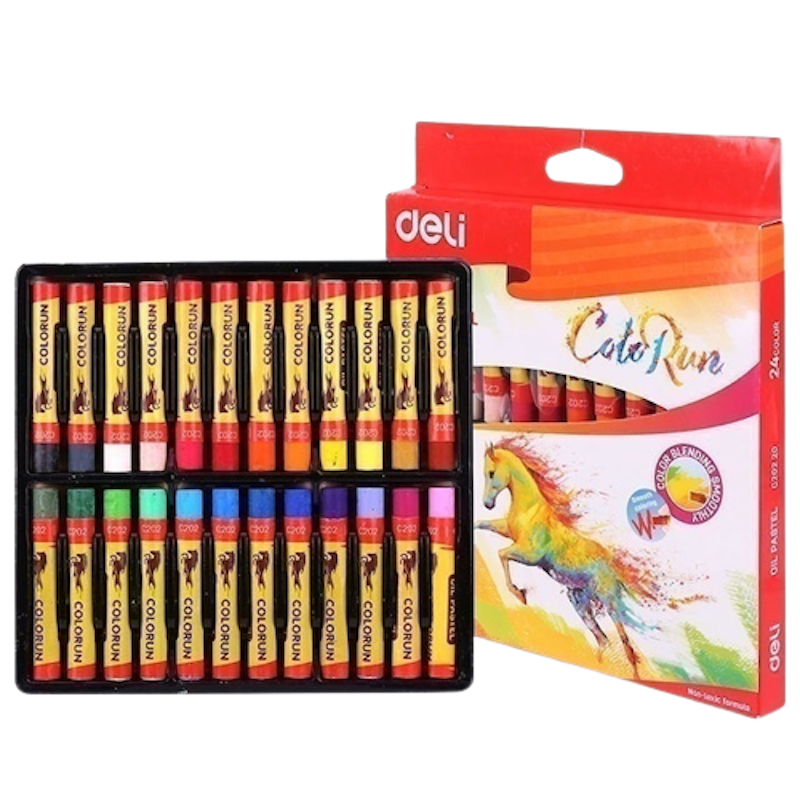 สีชอล์กน้ำมัน ดินสอสี 24 สี 1