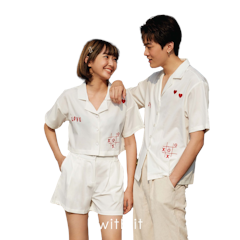 ชุดคู่รักไปทะเล เสื้อเชิ้ตทรงฮาวายป๊อปปี้เลิฟ