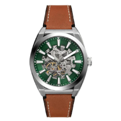 Everett Automatic Brown Leather Watch