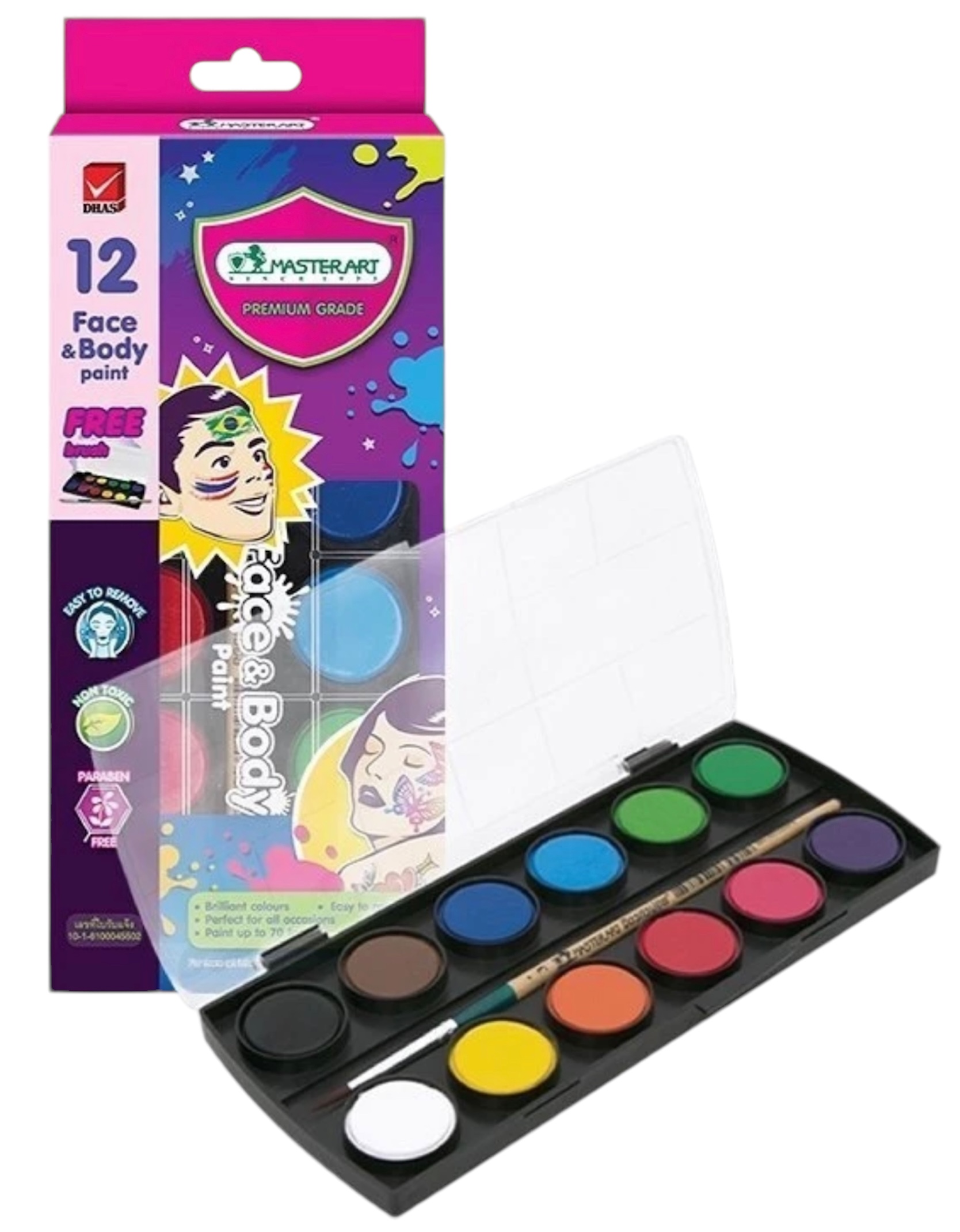 10 สีเพ้นท์หน้า ยี่ห้อไหนดี ปี 2026 ทาหน้า ทาตัวได้ 5