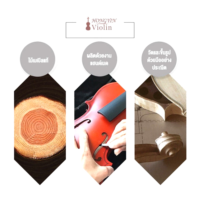 ไวโอลิน Violin Wood 3