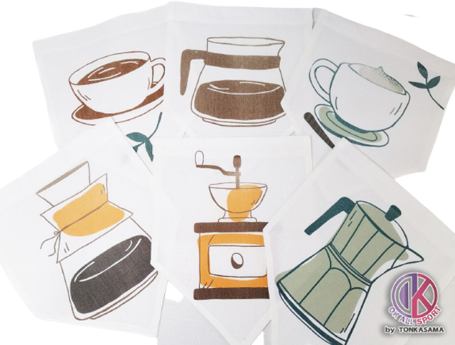 ของแต่งร้านกาแฟ งบน้อย ธงร้านกาแฟ 6 ชิ้น 1