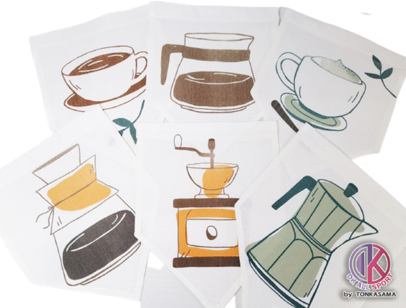 ของแต่งร้านกาแฟ งบน้อย ธงร้านกาแฟ 6 ชิ้น 1